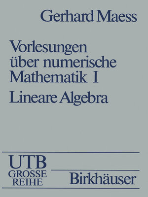 cover image of Vorlesungen über numerische Mathematik